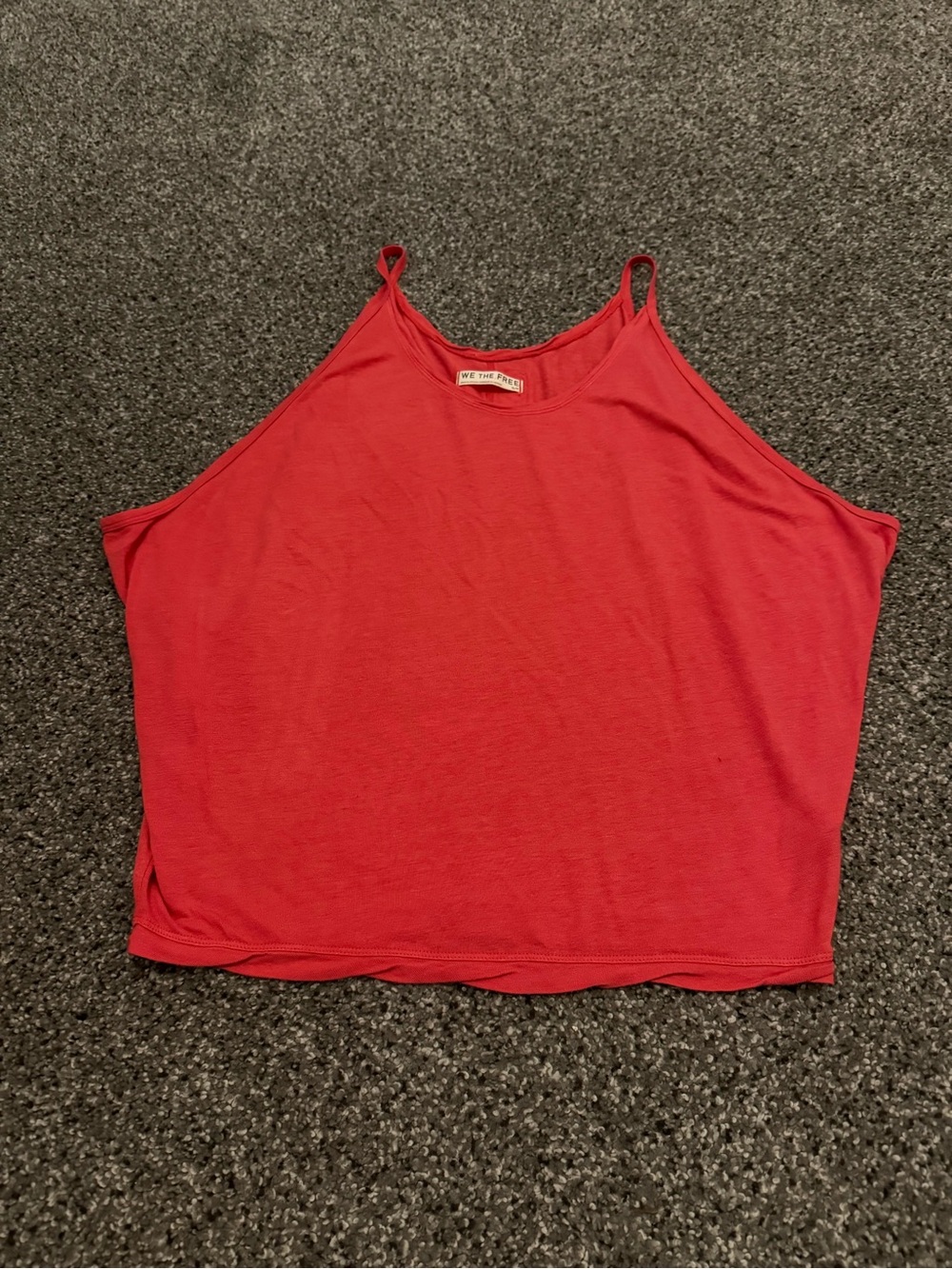 We The Free Bright Red Spaghetti-Strap Tank